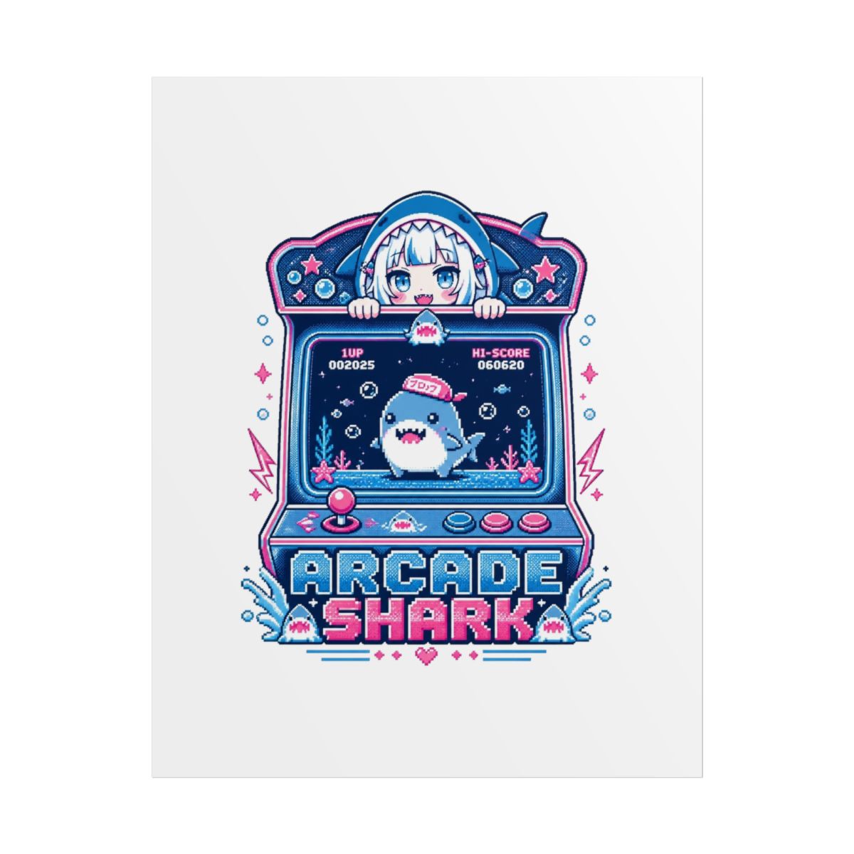 Gawr Gura & Hololive "Arcade Shark" Poster - alternate angle 1, merchandise