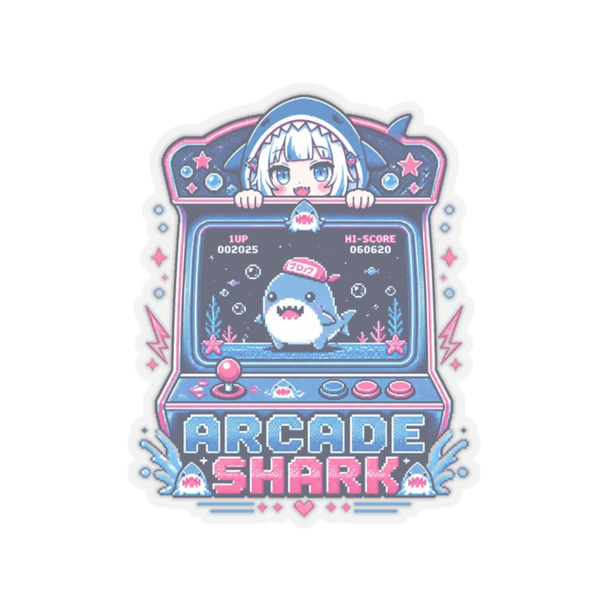Gawr Gura & Hololive "Arcade Shark" Sticker